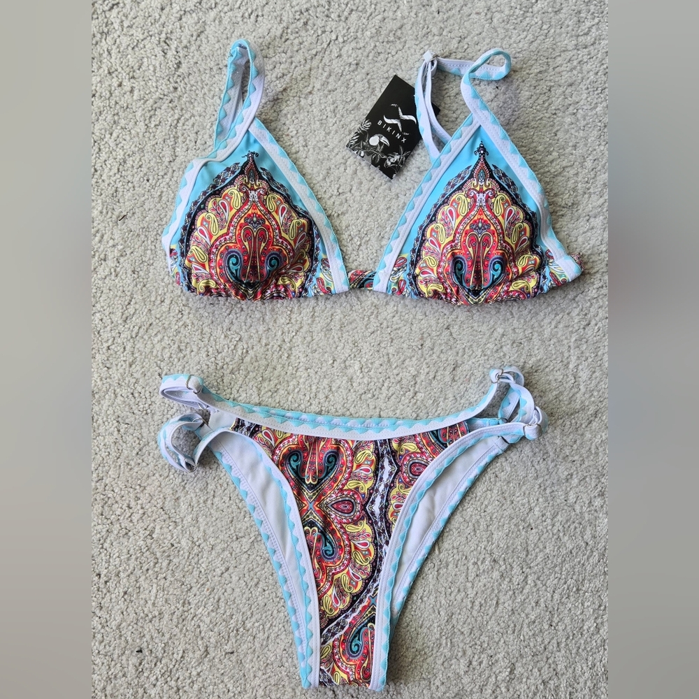 New With Tags! Colorful Paisley Bikini Set
